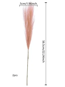 2入組/包人造蒲葦草大號高大蓬鬆人造假花波西米亞風裝飾蘆葦花瓶填料農舍家庭婚禮裝飾 - 卡其色 - 查看 2