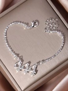 水鑽數字吊墜手環