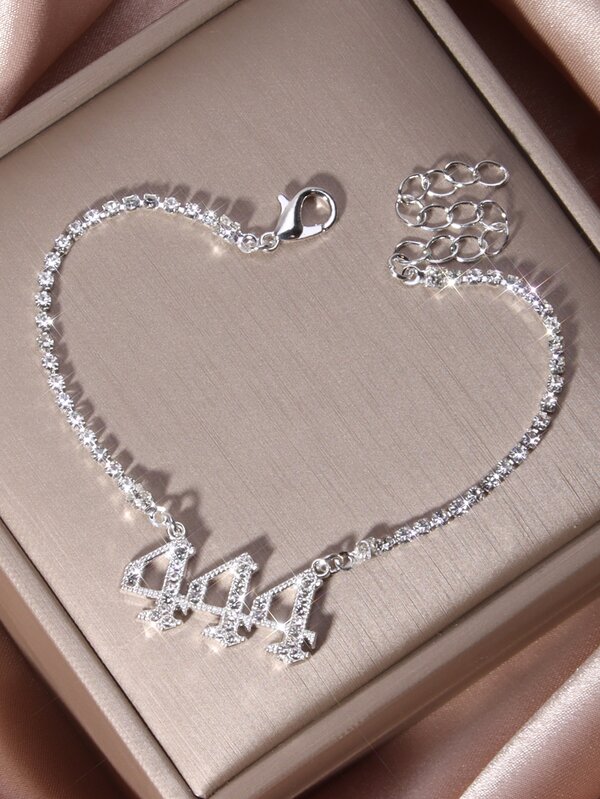 水鑽數字吊墜手環