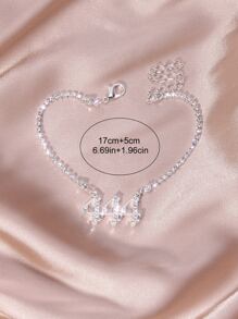 水鑽數字吊墜手環