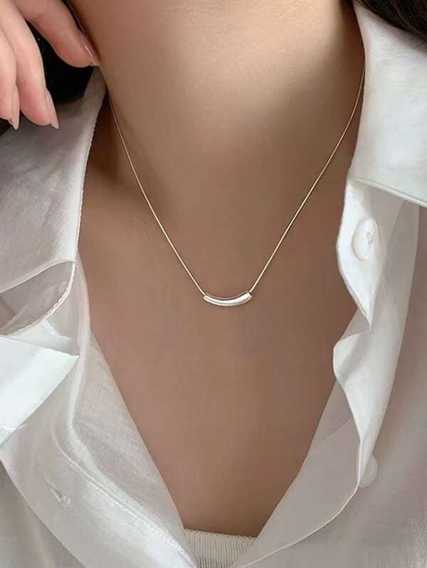 1pc Geometric Decor Necklace Copper Jewelry