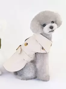 欧美款宠物夹克，狗狗风衣，宠物衣服，狗狗外套，英式长袍，猫咪服饰，欧式风衣，动物装 - 米色 - 查看 6