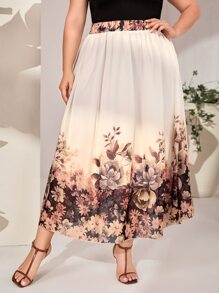 Modelyn Váy Plus Size Hoa Thanh lịch - trắng - Xem 4