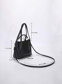 Minimalist Top Handle Bag - Black - View 7