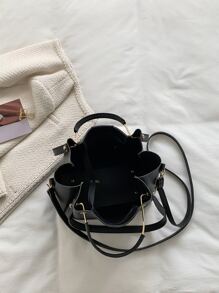 Minimalist Top Handle Bag - Black - View 8