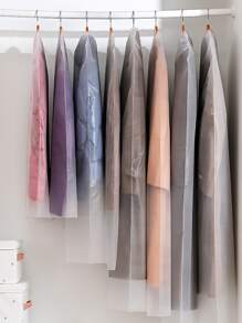 5pcs Clear Clothes Dust Cover - White - View 6