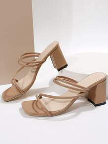 French Style Goddess Sandals For Women, New Design Summer Thick Heel Thin Strap Elegant Strap Goddess High Heel Sandals