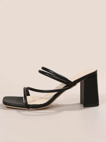French Style Fenty Wind Platform Sandals For Women, New Summer Thick Heel Slim Strap Fashionable High Heel Sandals - Black - View 4