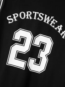 Aesthetic Post Hombres Camiseta 2 en 1 con estampado de letra & Shorts - Negro - Ver 3