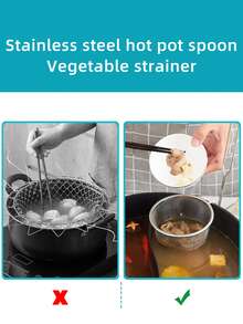 1 pieza Colador de acero inoxidable - Plateado - Ver 4