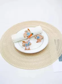 3 piezas Anillo de servilleta con diseño de conejo - Multicolor - Ver 1