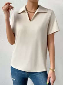 Chiquease Camiseta unicolor tejido de canalé