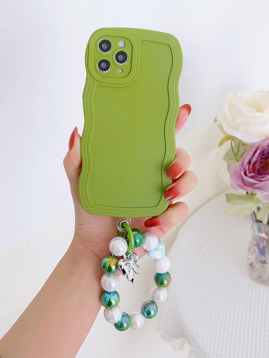 Plain Phone Case With Lanyard - Green - View 1