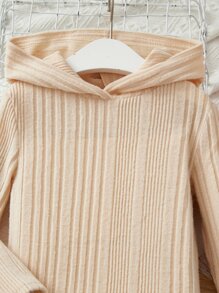 SHEIN 小女童條紋針織連帽洋裝