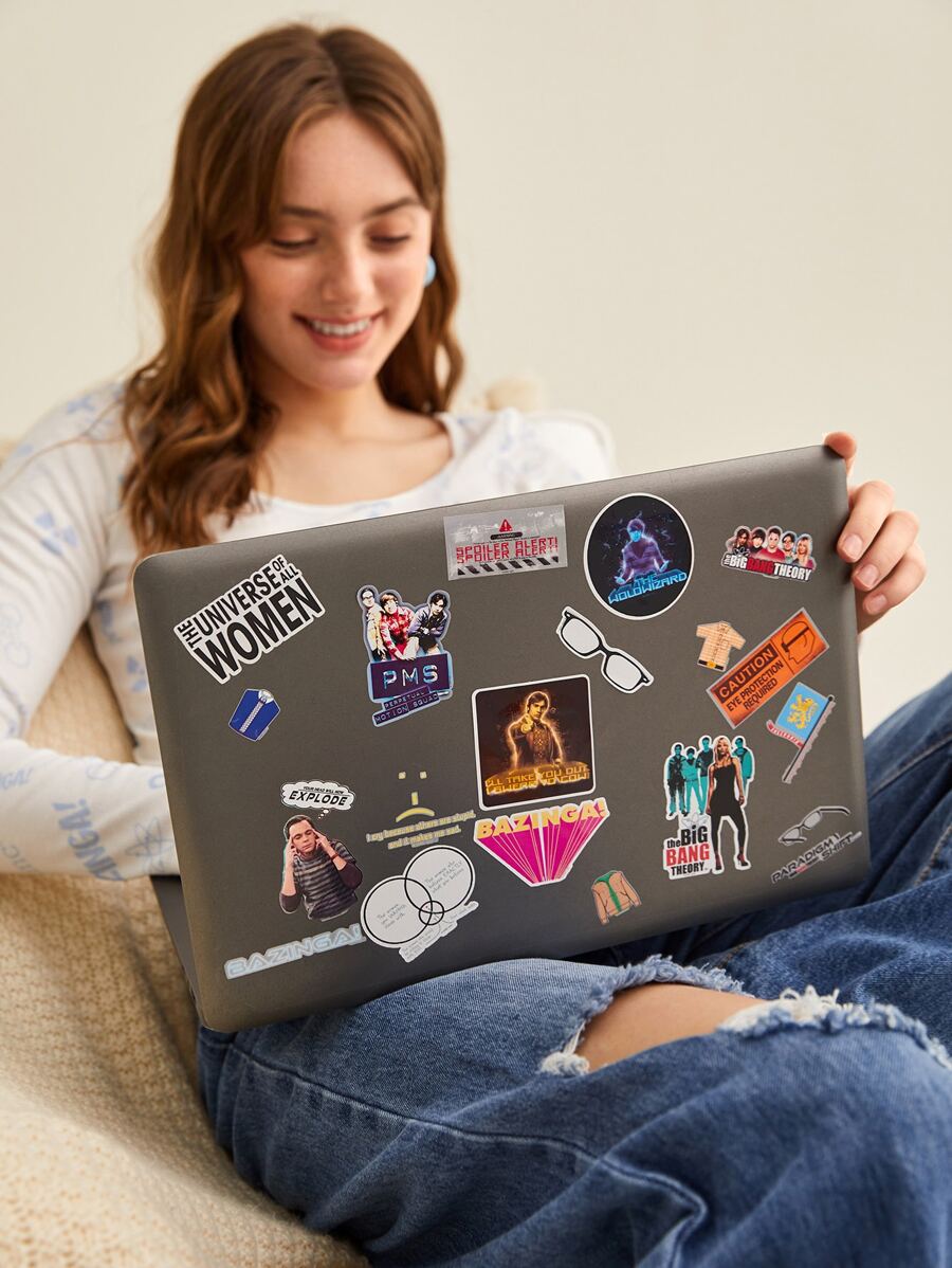 THE BIG BANG THEORY X SHEIN 2 tấm Hình Đồ Họa Laptop Sticker - Nhiều màu - Xem 1