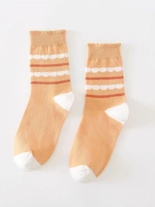 條紋圖案中筒襪 - 彩色 - 查看 4