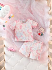 Baby Tie Dye Tee & Shorts - Multicolor - View 1