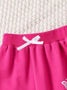 Toddler Girls Butterfly Print Joggers - Hot Pink - View 3