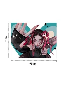 Anntherosee Heart & Figure Graphic Tapestry - Multicolor - View 4