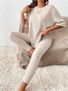 EMERY ROSE Drop Shoulder Tee & Leggings