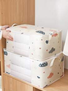 1pc Household Quilt Storage Bag, Clothes Storage Box, Dust-Proof Cartoon Graphic Closet Storage Bag Room Decor Home Decor Fall Decor Bedroom Decor - Multicolor - View 2