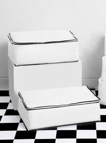 1pc Contrast Binding Waterproof Clothes Storage Bag - Clear - View 1