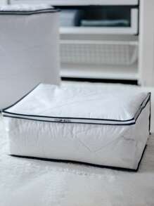 1pc Contrast Binding Waterproof Clothes Storage Bag - Clear - View 2