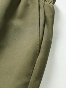 Manfinity LEGND Lỏng lẻo phù hợp Nam Quần Cargo Với Flap túi , Bên Dây rút Và Đàn hồi Dây thắt lưng - xanh quân đội - Xem 8