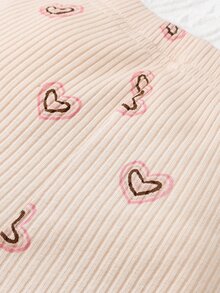 嬰兒2入組愛心圖案木耳邊緊身打底褲 - 彩色 - 查看 4