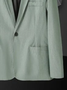 Manfinity Hombres Blazer con botón con diseño con bolsillo - Gris Claro - Ver 5