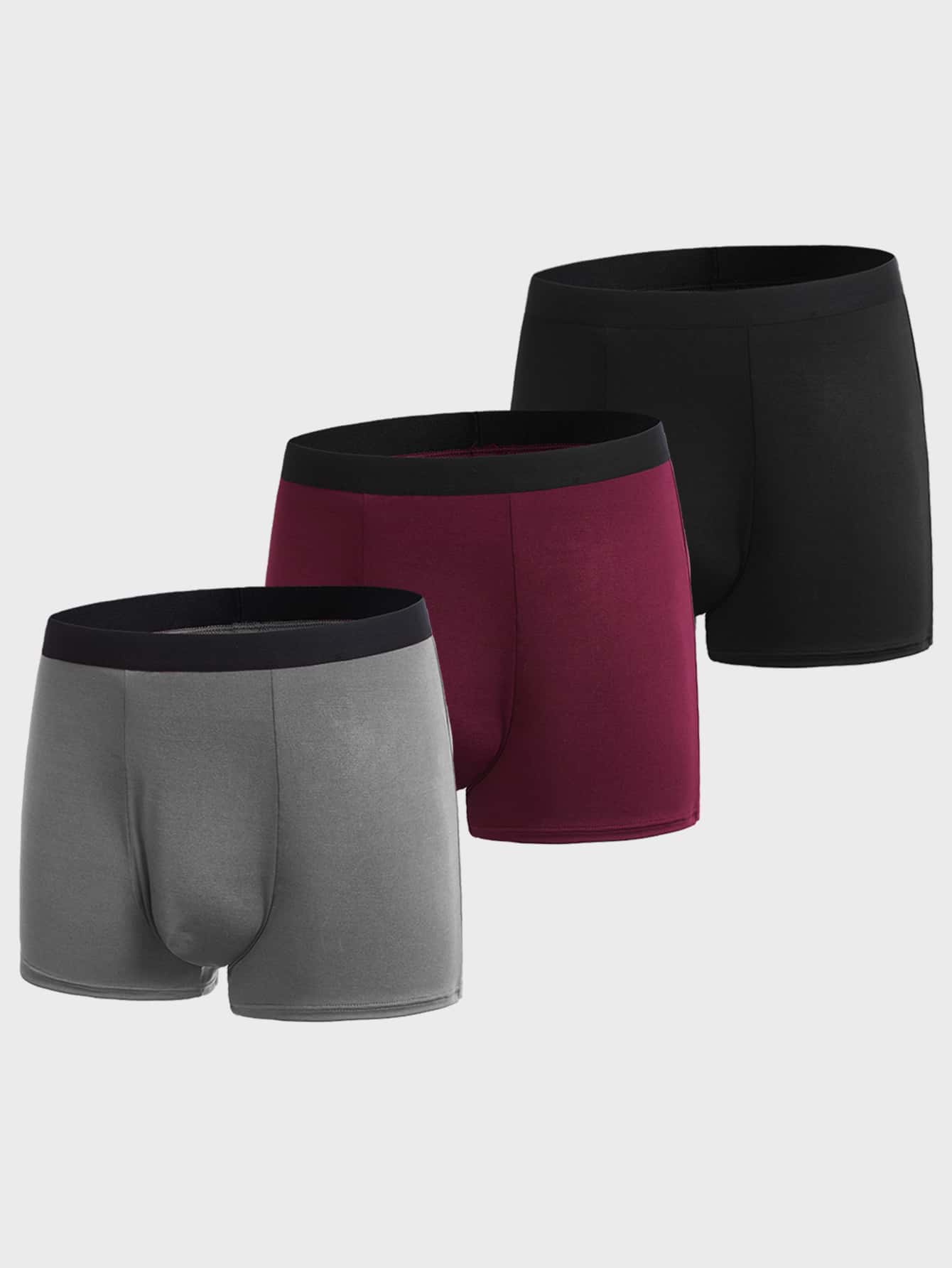 Men 3pcs Tape Waist Boxer Brief - Multicolor - View 1