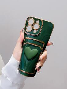 Funda para teléfono con ranura para tarjetas y diseño de manzana para decoración - Verde - View 3