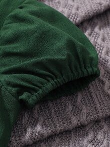 嬰幼兒女寶寶泡泡袖方領連衣裙 - 墨綠色 - 查看 3