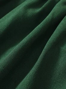 嬰幼兒女寶寶泡泡袖方領連衣裙 - 墨綠色 - 查看 4