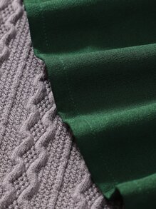 嬰幼兒女寶寶泡泡袖方領連衣裙 - 墨綠色 - 查看 5