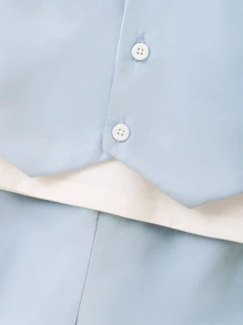 Baby Boy Patched Vest Jacket & Shorts & Shirt - Blue and White - View 4