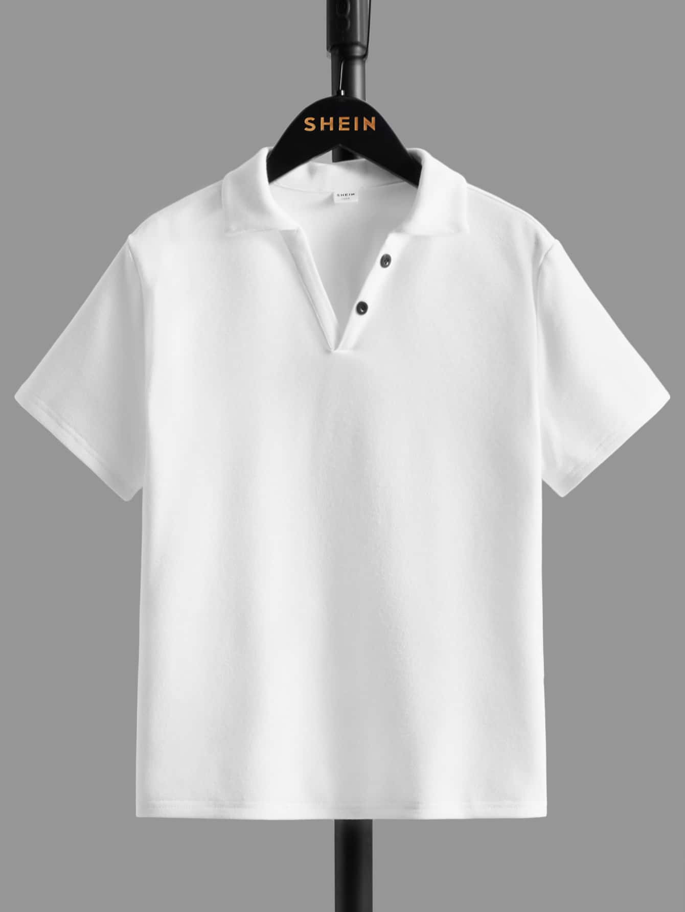 SHEIN Boys Solid Polo Shirt - White - View 1