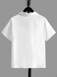 SHEIN Boys Solid Polo Shirt - White - View 2