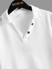 SHEIN Boys Solid Polo Shirt - White - View 3