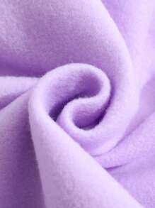 Plus Size Cartoon & Slogan Graphic Drawstring Thermal Lined Sweatshirt - Lilac Purple - View 4