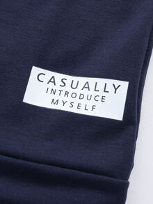 小男童字母圖案無袖連帽衫