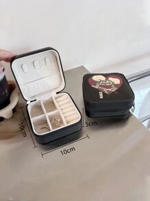 Vincenttrinidadart Heart & Skeleton Print Jewelry Box - Multicolor - View 2