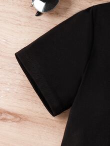 Chicas Camiseta unicolor & con bolsillo con solapa Shorts - Multicolor - Ver 6