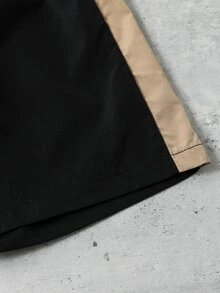 SHEIN 男孩撞色前紐扣襯衫和側條紋短褲 - 彩色 - 查看 4