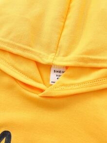 小男童字母圖案無袖連帽衫