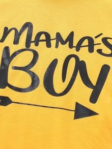 小男童字母圖案無袖連帽衫