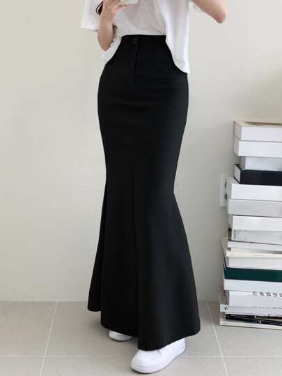 DAZY 纯色美人鱼裙摆