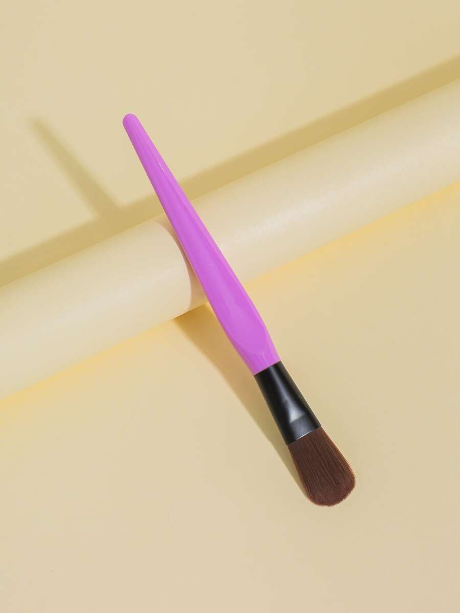 1pc Purple Soft Makeup Foundation Brush, Even Coverage, Long Lasting, Suitable For Daily Use Or Vacation - Purple - View 1