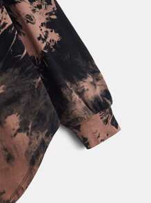 SHEIN EZwear Plus Tie Dye Letter Graphic Drop Shoulder Tee - Multicolor - View 9