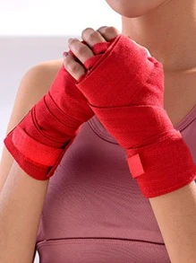 1 Pair Red Boxing Hand Wraps, Boxing Gloves, Boxing Protective Gear, Fitness & Sports Protective Equipment - Red - View 2